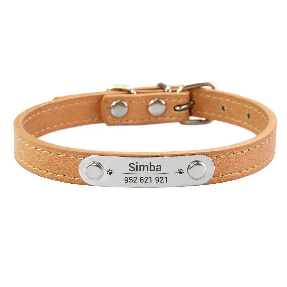 Personalized Pink Dog Collar with ID Carving