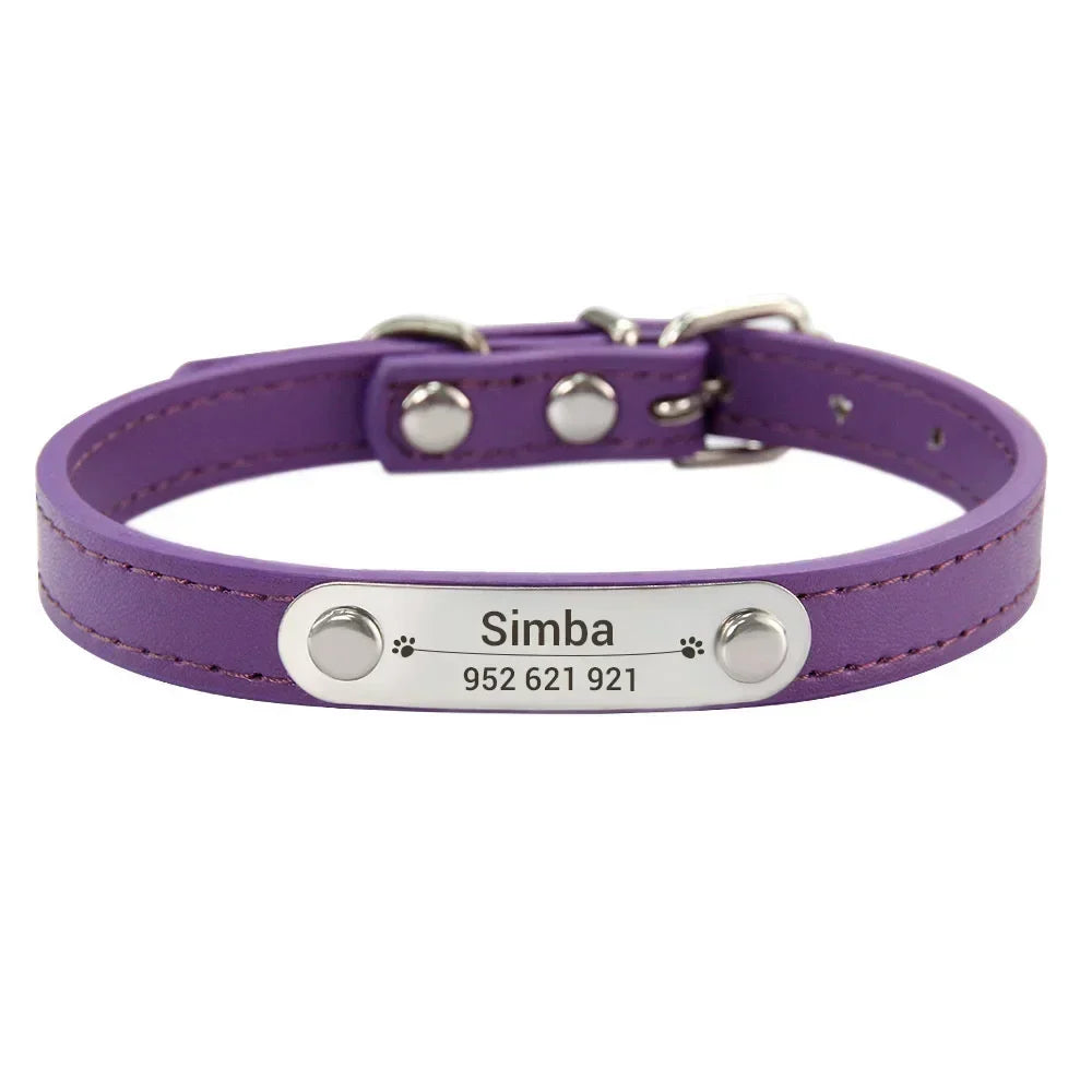 Personalized Pink Dog Collar with ID Carving